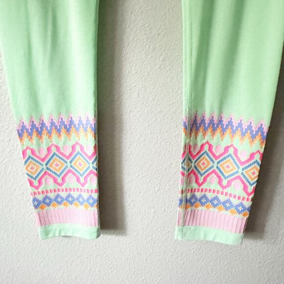Kari Traa Air Base Layer Pant Mint Ankle Pattern Leggings women's size medium - Picture 7 of 14
